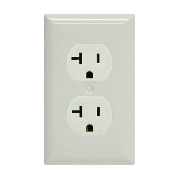 GE Grounding Duplex Receptacle, White