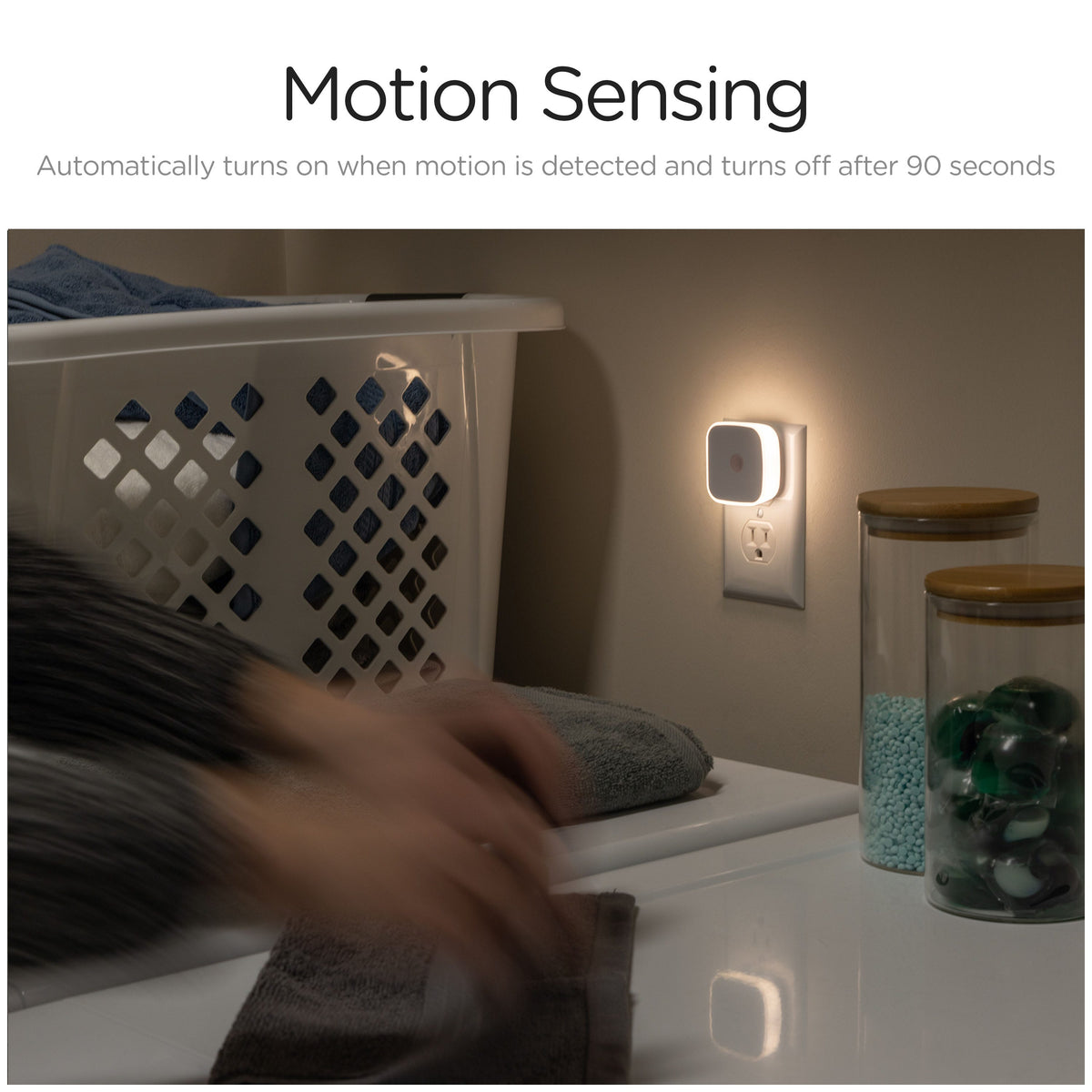 Enbrighten Mini LED Motion-Sensing Night Light, 2 Pack, White