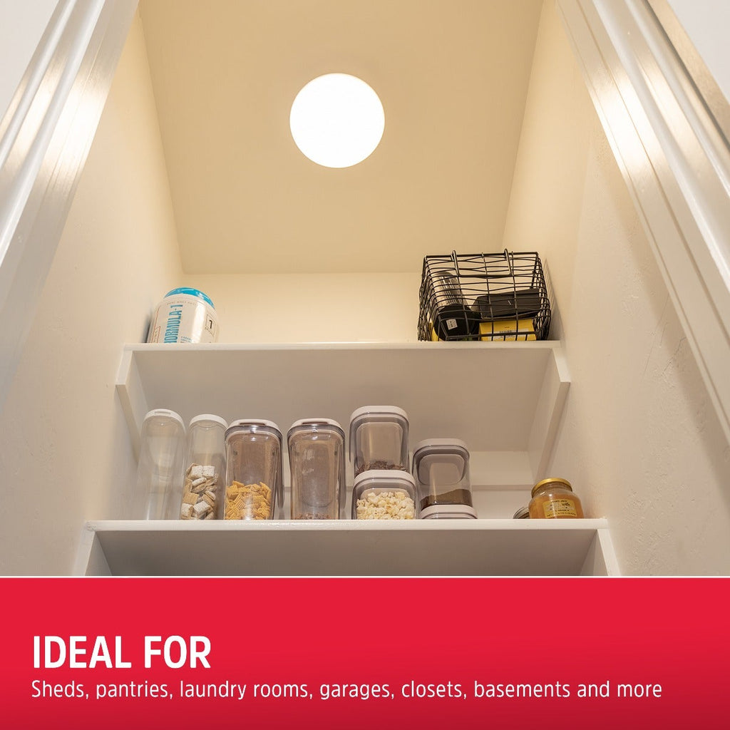 Energizer Battery Operated LED Ceiling Fixture with Wall Switch, White