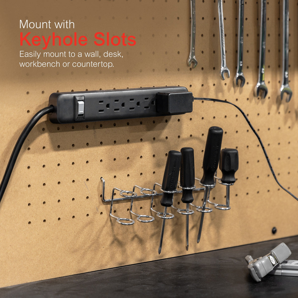 GE 6-Outlet 2ft. Power Strip, Black