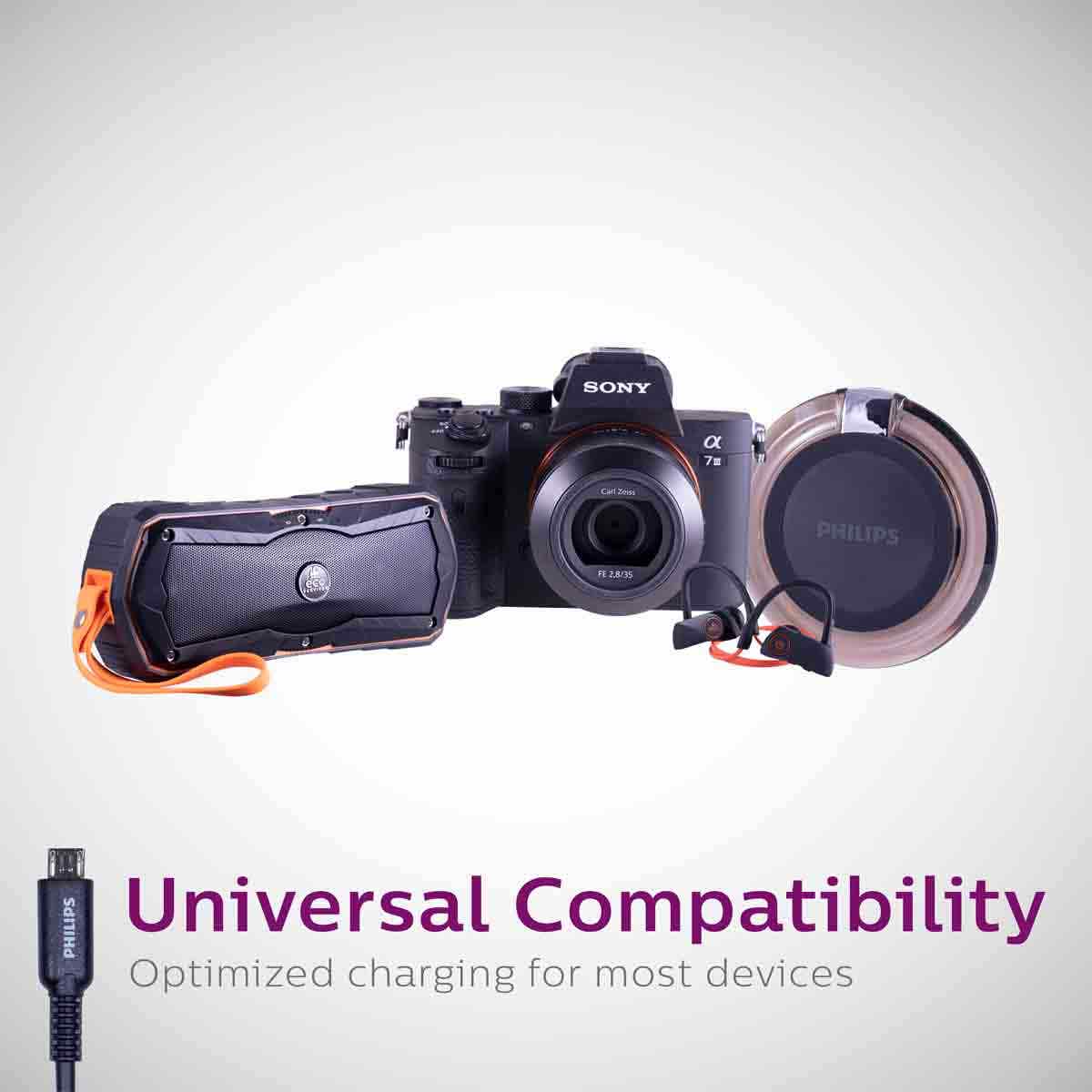 Philips 6ft. Micro USB Charging Cable, Black