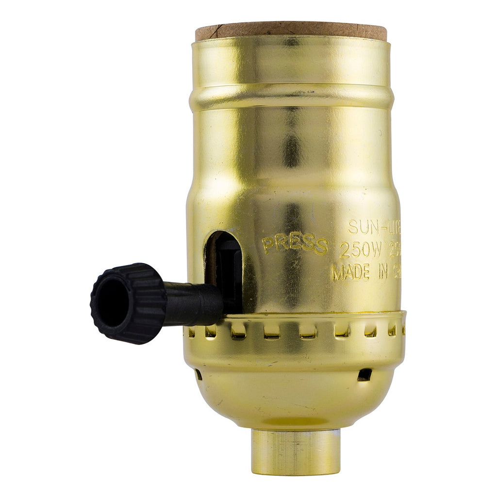 Power Gear 3-Way Lamp Socket, Brass, 2 Pack