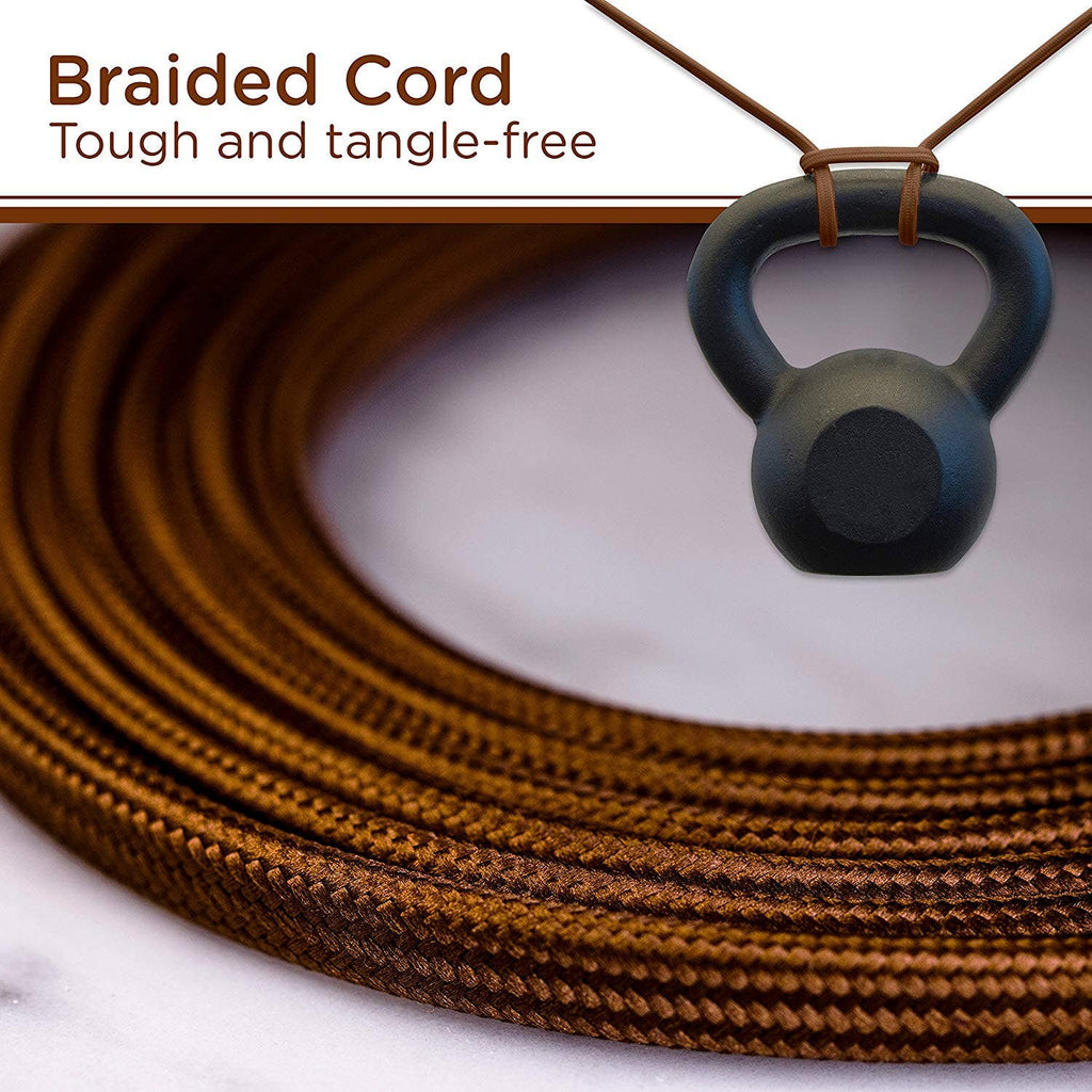 Cordinate 3-Outlet 8ft. Braided Extension Cord with Flat Plug, Brown
