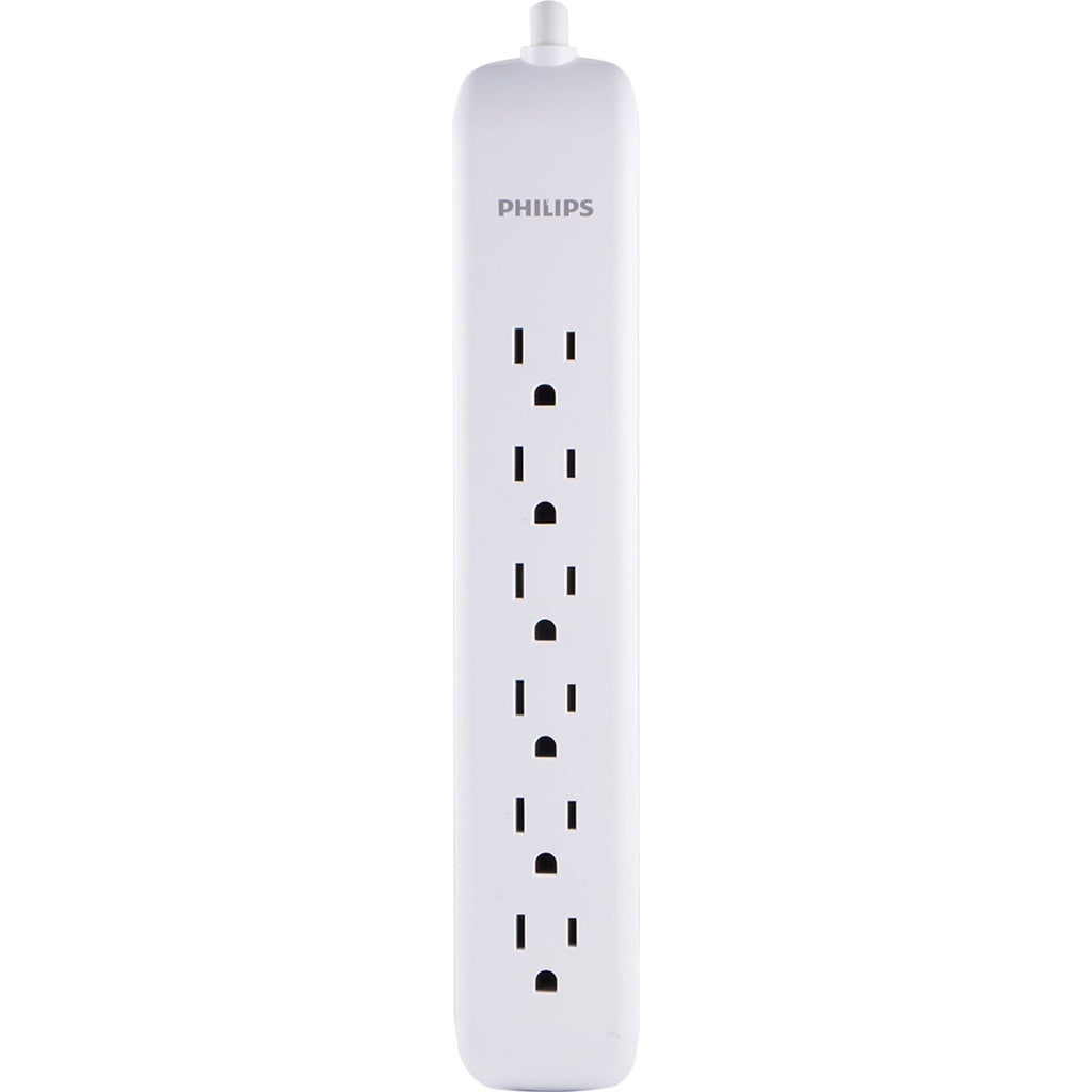 Philips 6-Outlet 4ft. Surge Protector, White