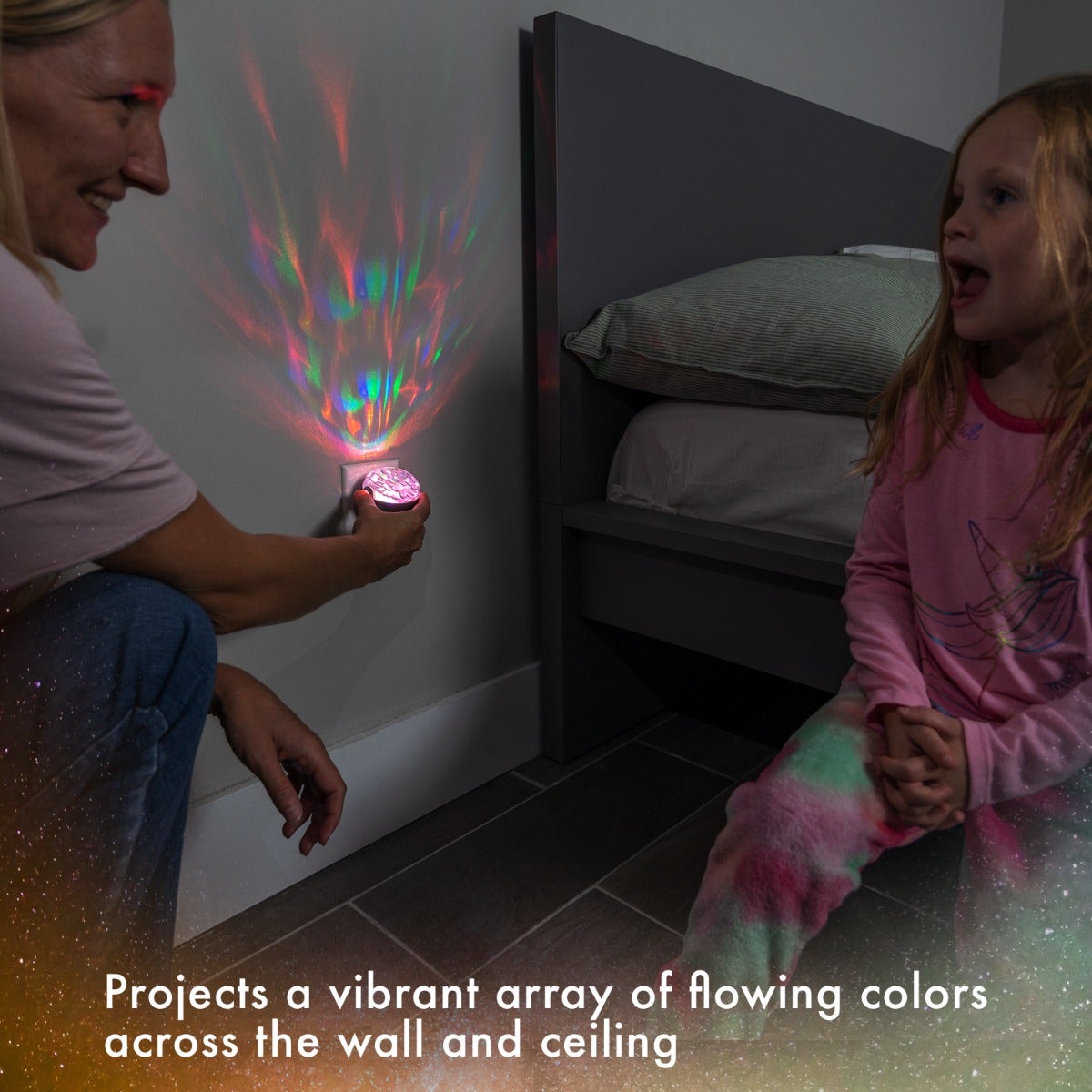 Projectables Northern Lights Light Sensing LED Night Light, Silver