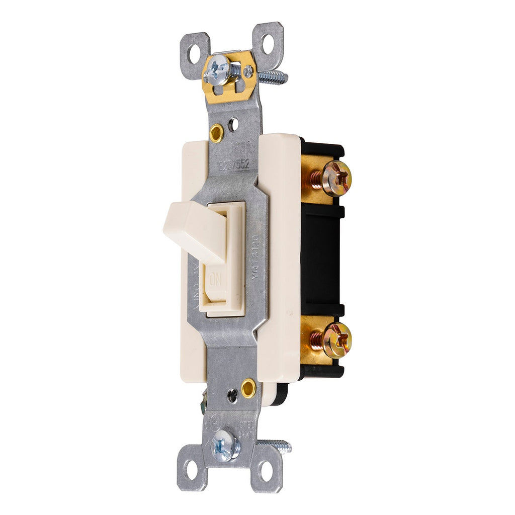 GE UltraPro Single Pole Heavy-Duty Toggle Switch, Light Almond