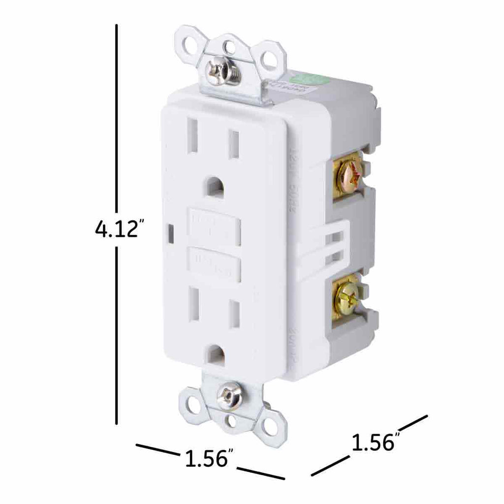 GE GFCI Receptacle with LED Indicator, White