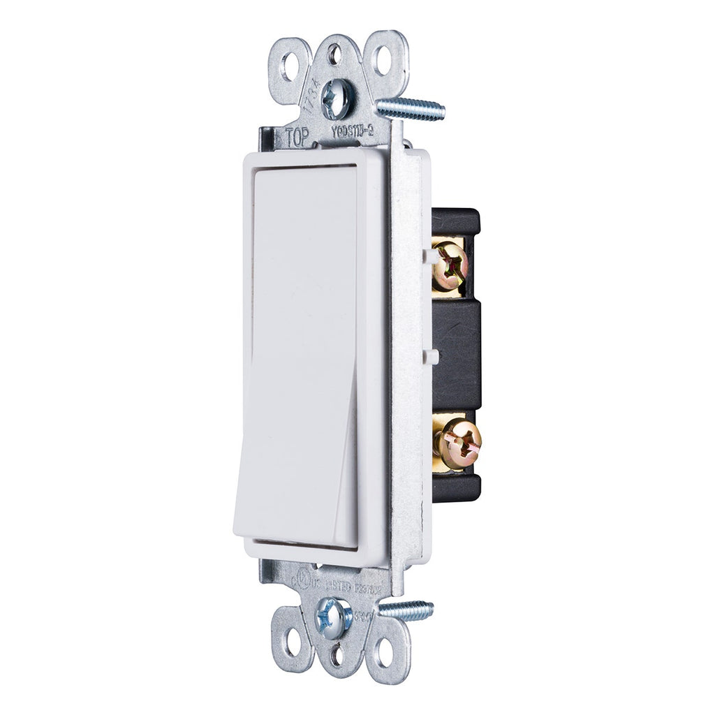 GE Grounding Paddle Rocker Switch, White