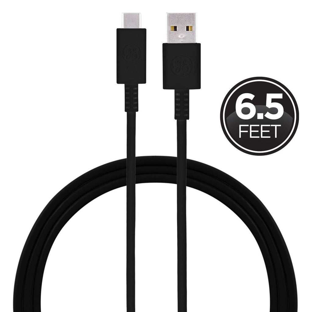 GE 6.5ft. USB-A to USB-C Charging Cable, Black