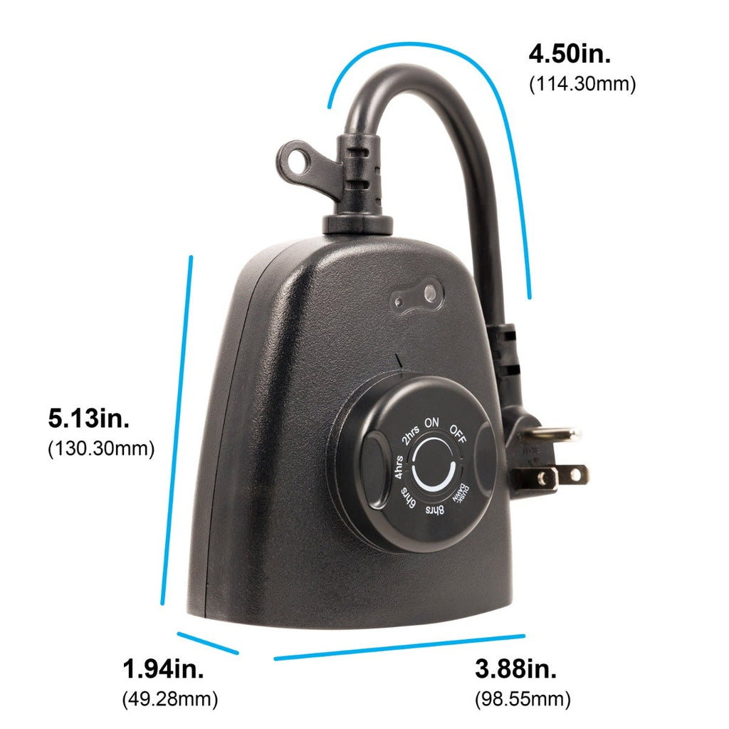 GE Outdoor 3-Outlet Photocell Timer, Black