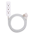 Cordinate 3-Outlet 10ft. Braided Extension Cord, White/Gray