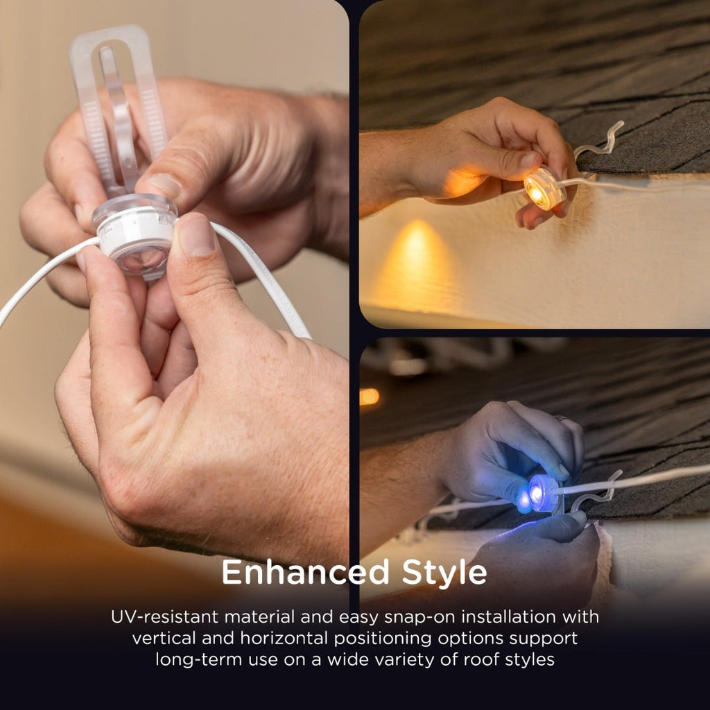 Enbrighten WiFi VIBE Eternity Eave Lights Shingle Clips, 12 Pack