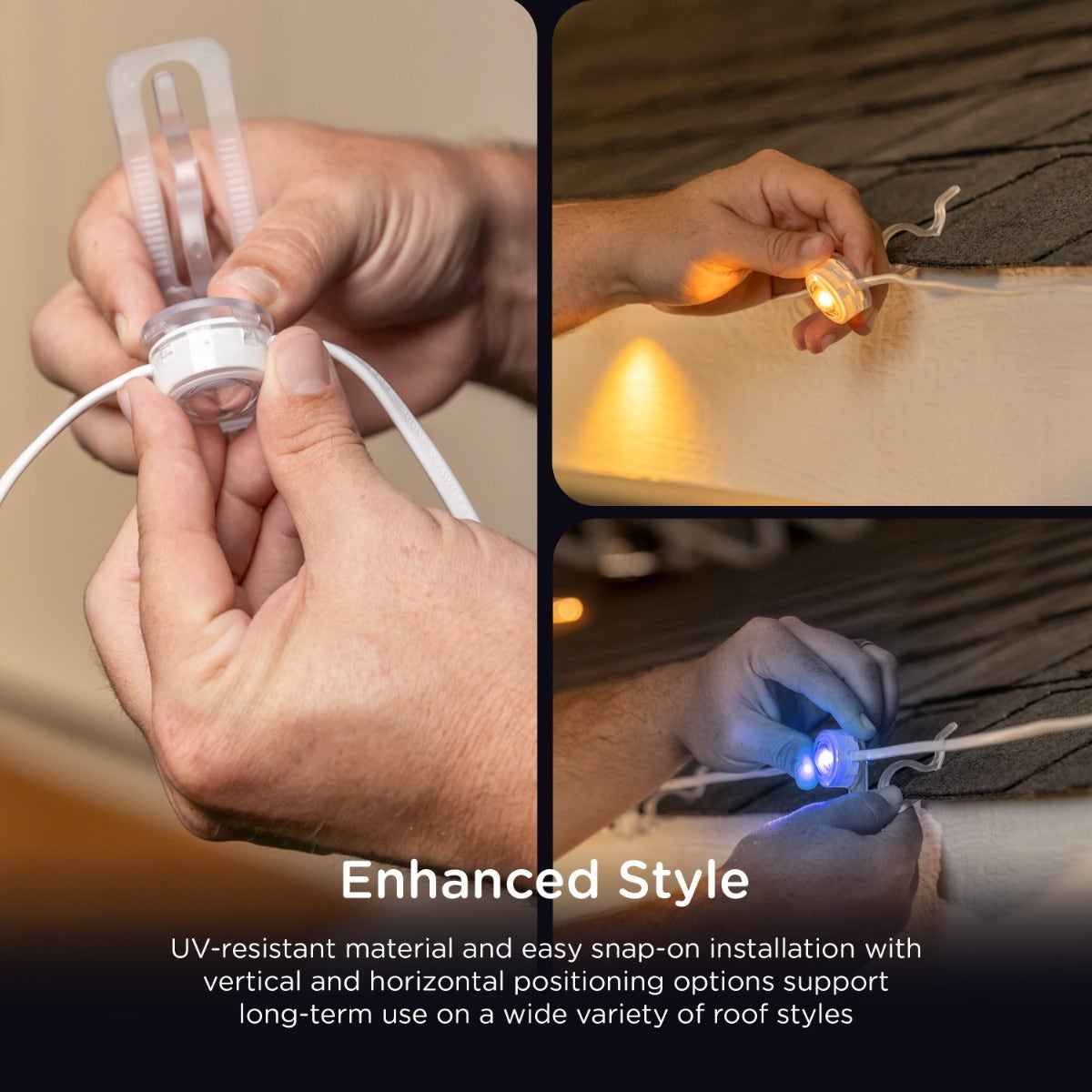 Enbrighten WiFi VIBE Eternity Eave Lights Shingle Clips, 12 Pack