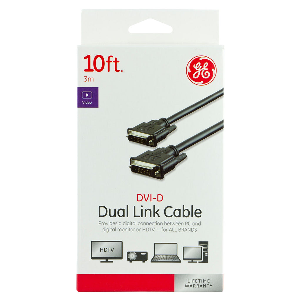 GE 10ft. DVI-D Dual Link Cable, Black