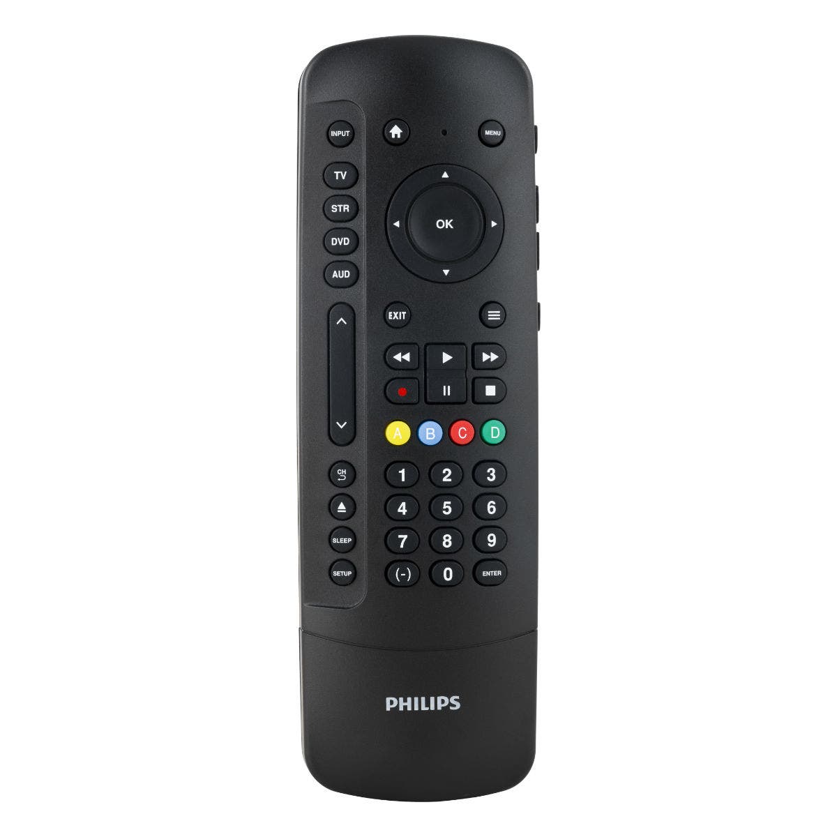 Philips 4-Device Universal Companion Remote for Roku with Flip and Slide Cradle, Black