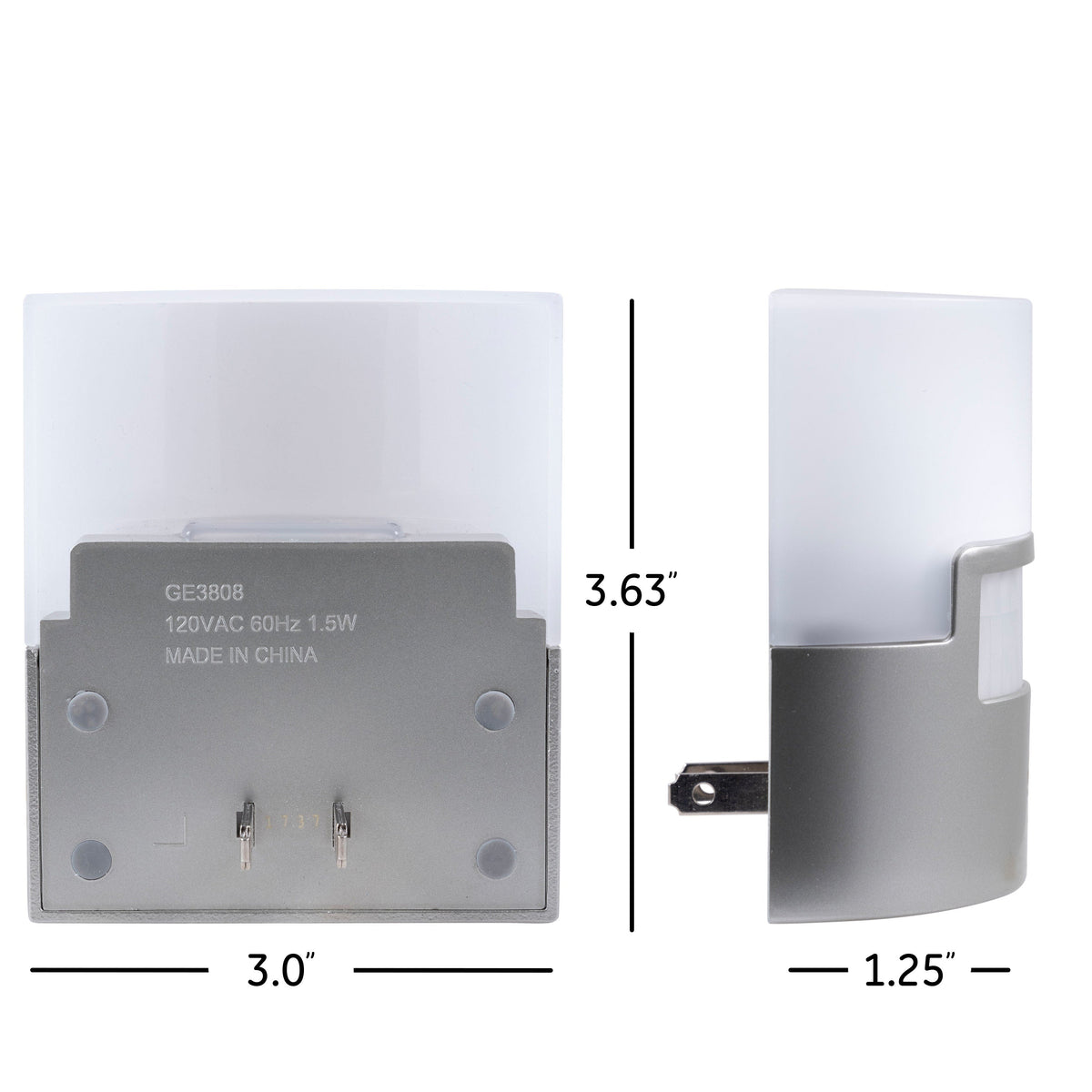 GE UltraBrite Motion Activated LED Night Light, Silver, 2 Pack