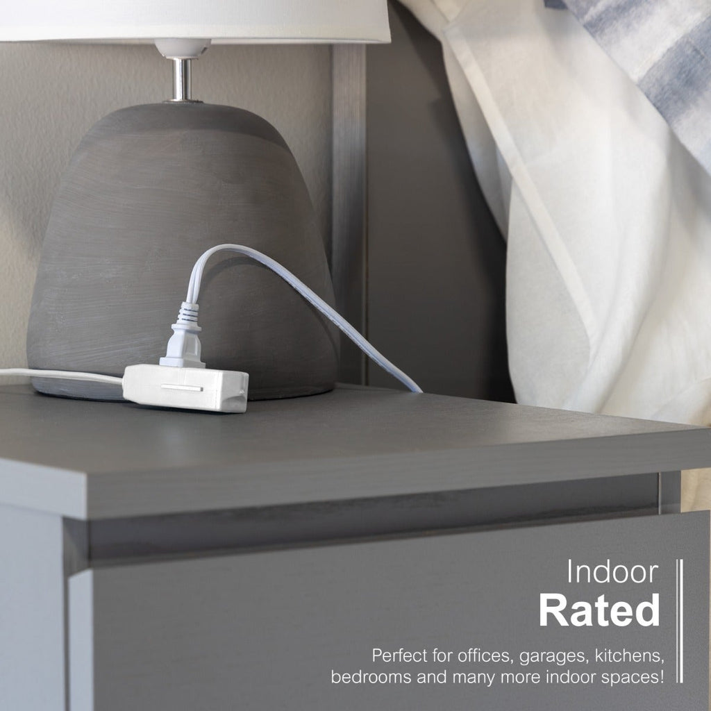 GE 3-Outlet 3ft. Extension Cord  with Right-Angle Plug, White