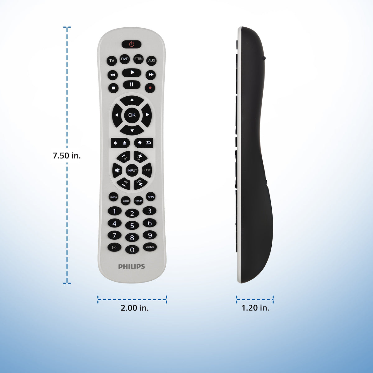 Philips 4-Device Backlit Universal Remote, White