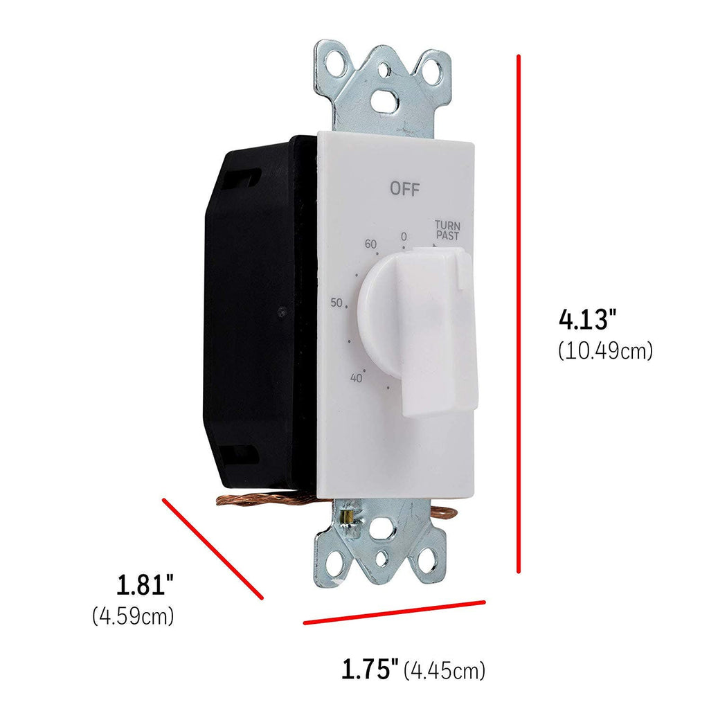UltraPro In-Wall 60-Minute Spring-Wound Timer, White/Almond